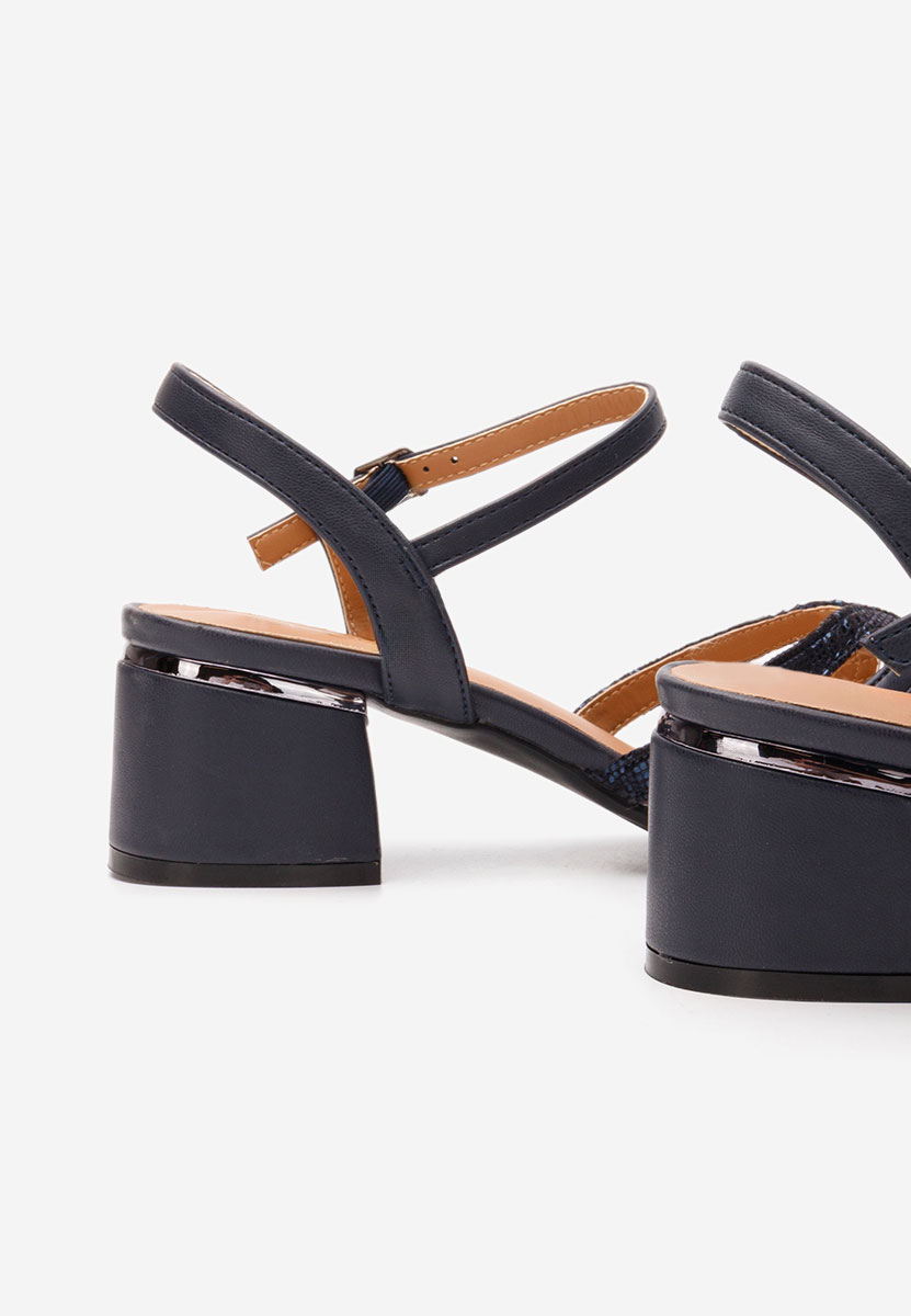 Sandale cu toc gros Jennea navy