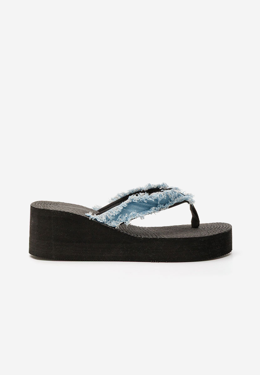 Slapi cu platforma Providencia denim