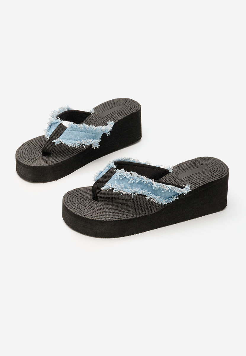 Slapi cu platforma Providencia denim