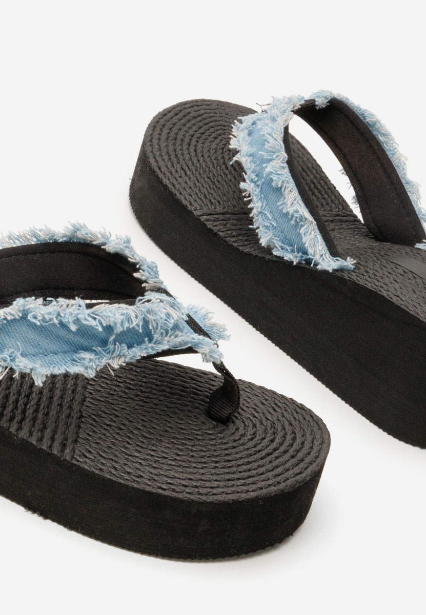 Slapi cu platforma Providencia denim