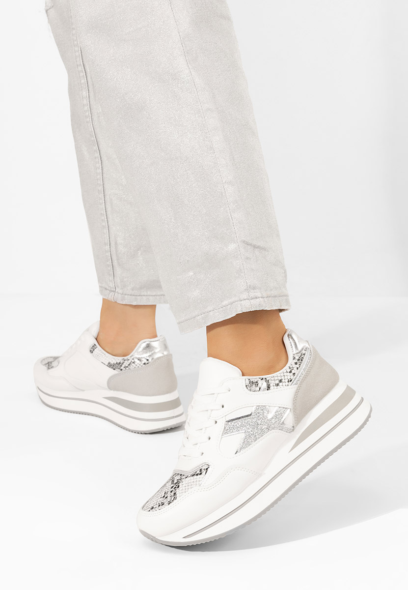 Sneakers cu platformă Jacquelyne albi