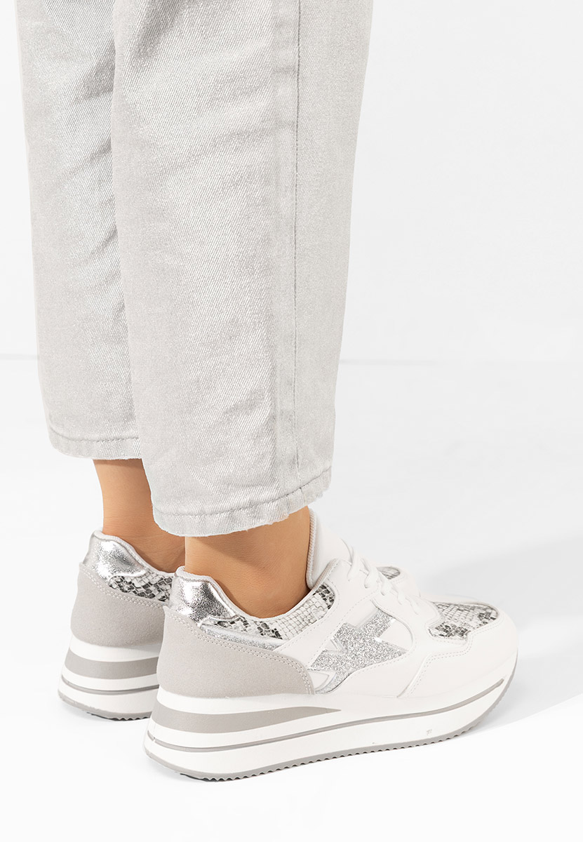 Sneakers cu platformă Jacquelyne albi