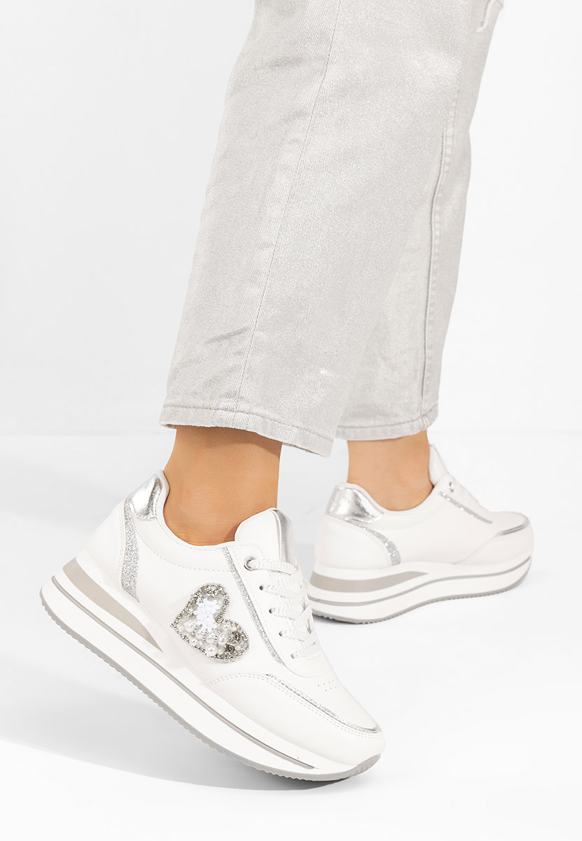 Sneakers cu platformă Karma albi