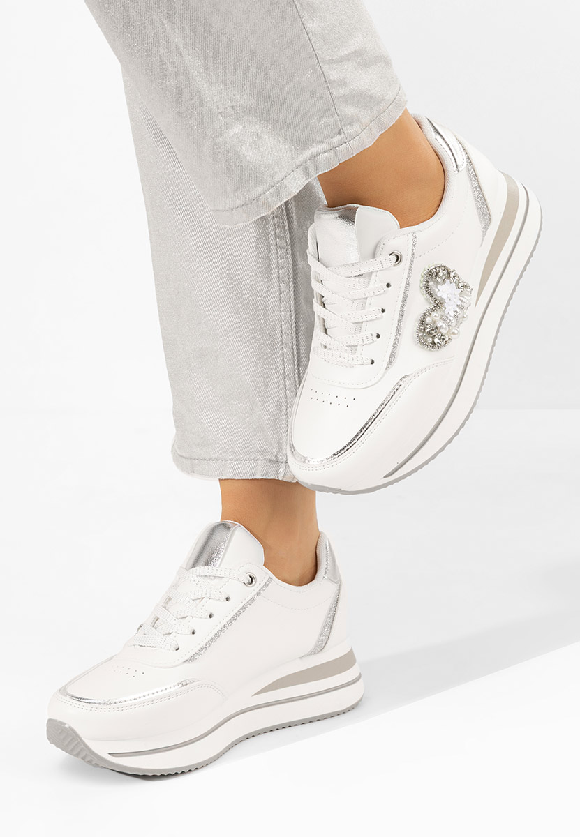 Sneakers cu platformă Karma albi