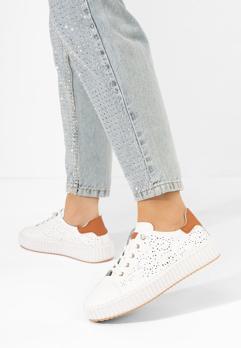 Sneakers cu platforma Niabi albi