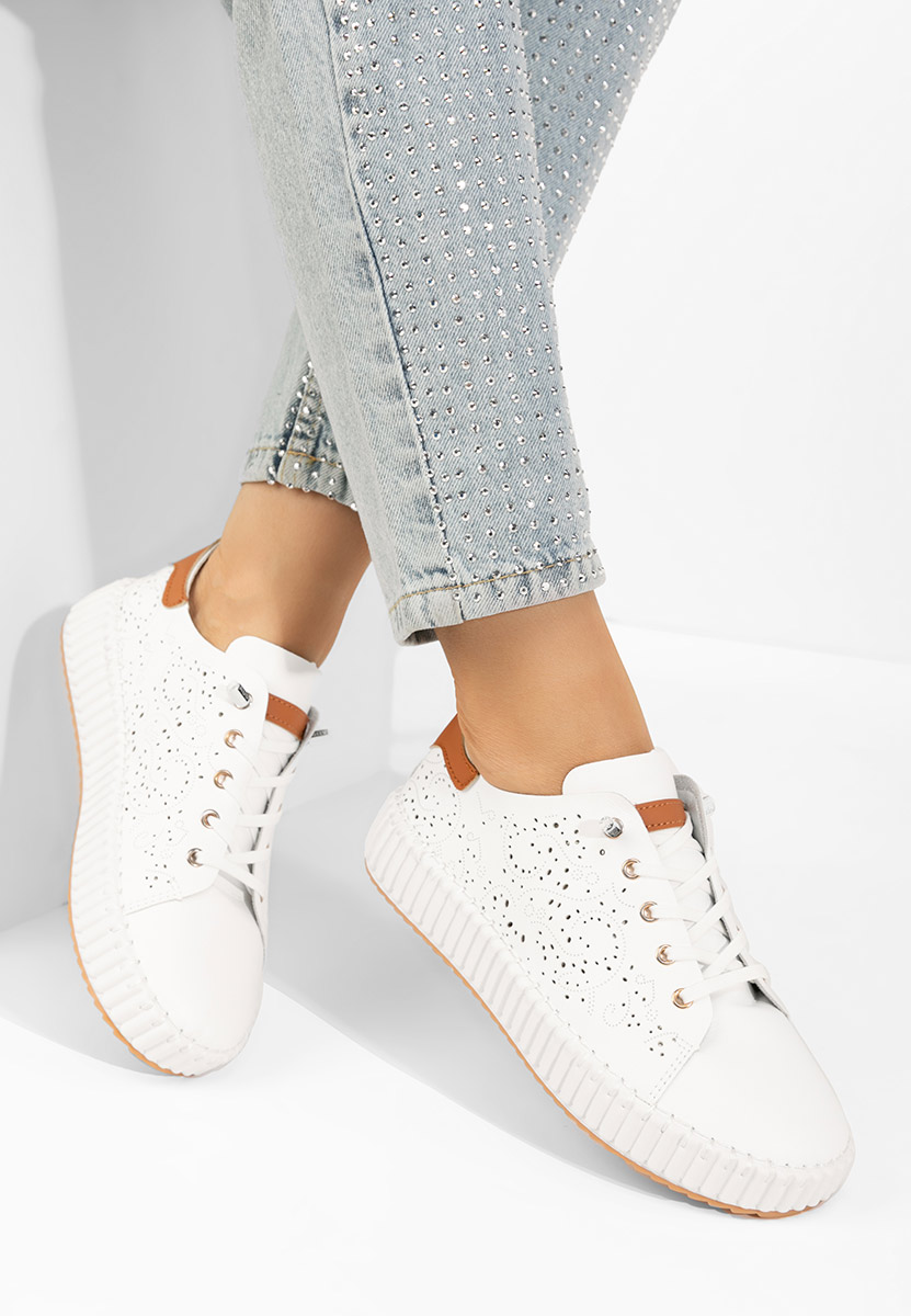 Sneakers cu platforma Niabi albi