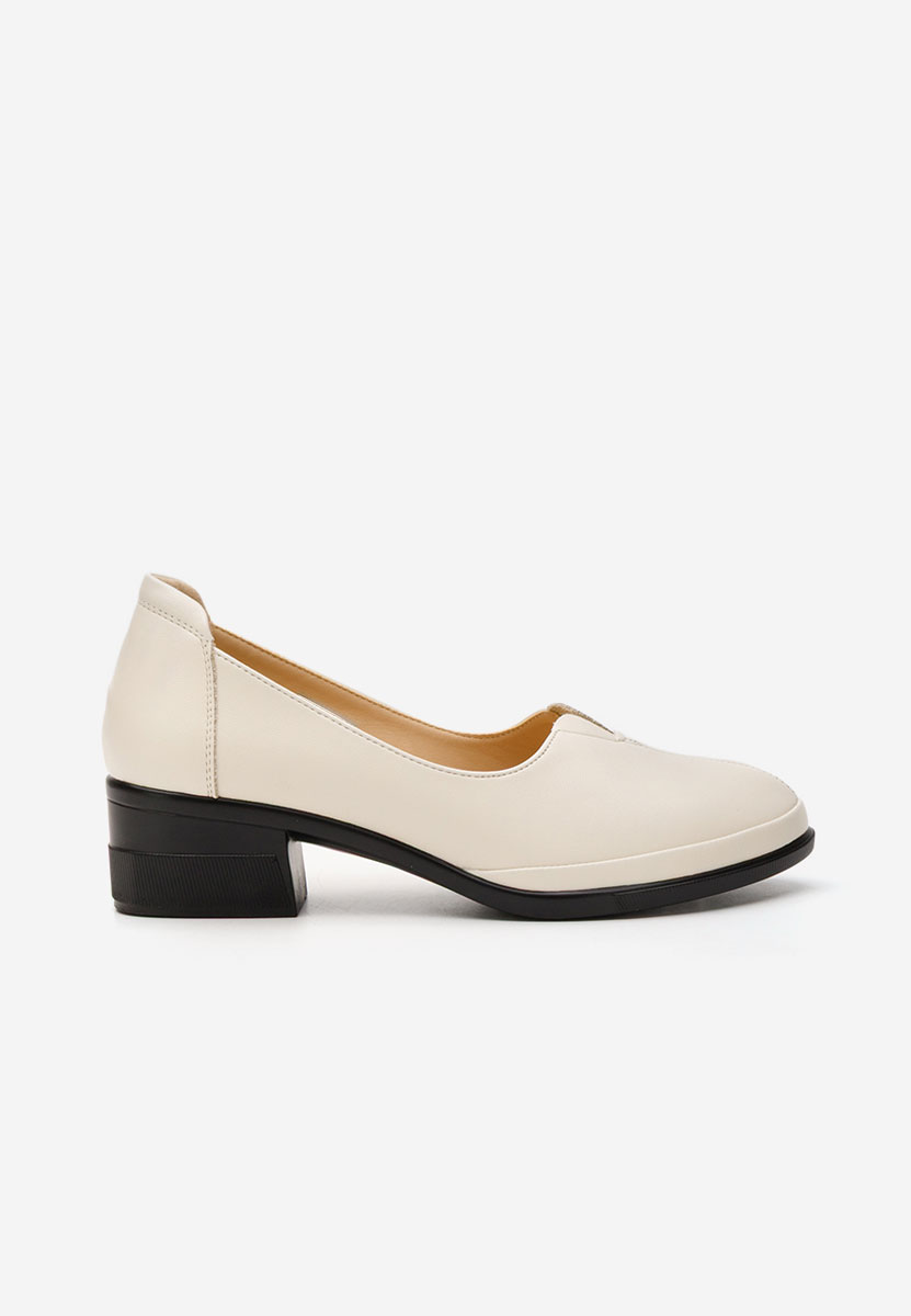 Pantofi cu toc gros Jannet bej