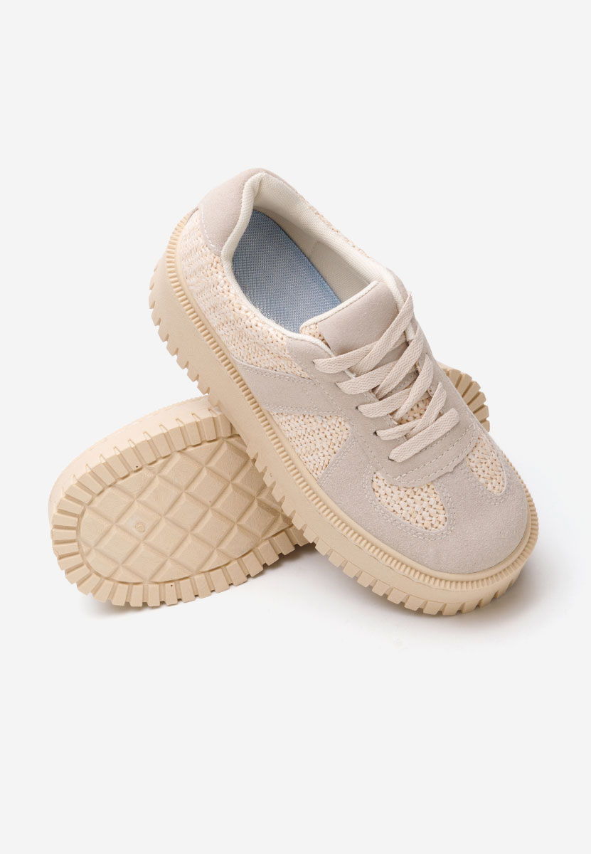 Sneakers cu platformă Michele bej