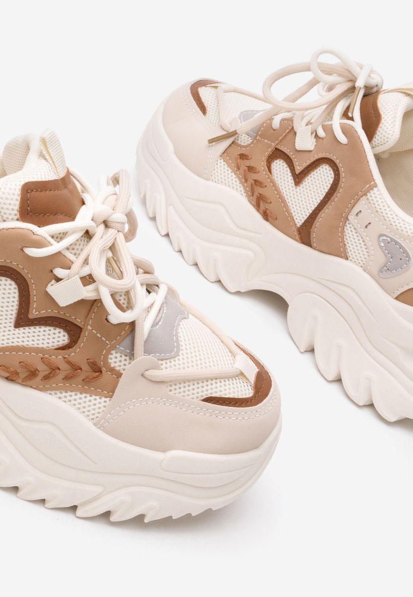 Sneakers cu platforma Launa bej