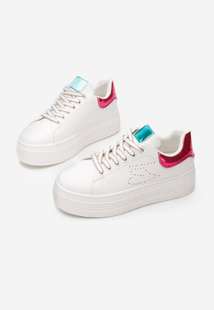 Sneakers cu platforma Sellena albi