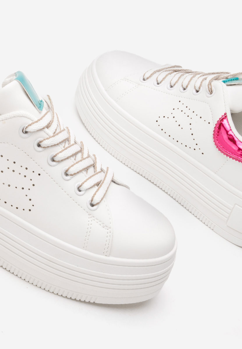 Sneakers cu platforma Sellena albi