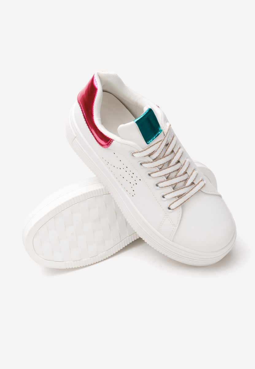 Sneakers cu platforma Sellena albi