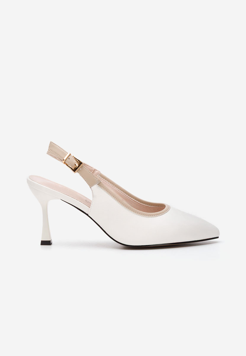 Pantofi slingback Lessy albi
