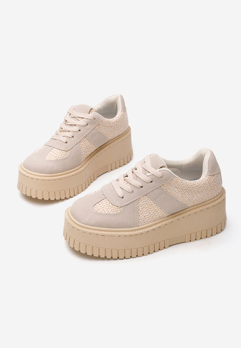 Sneakers cu platformă Michele bej