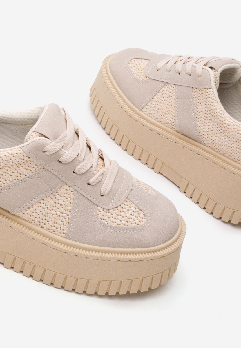 Sneakers cu platformă Michele bej