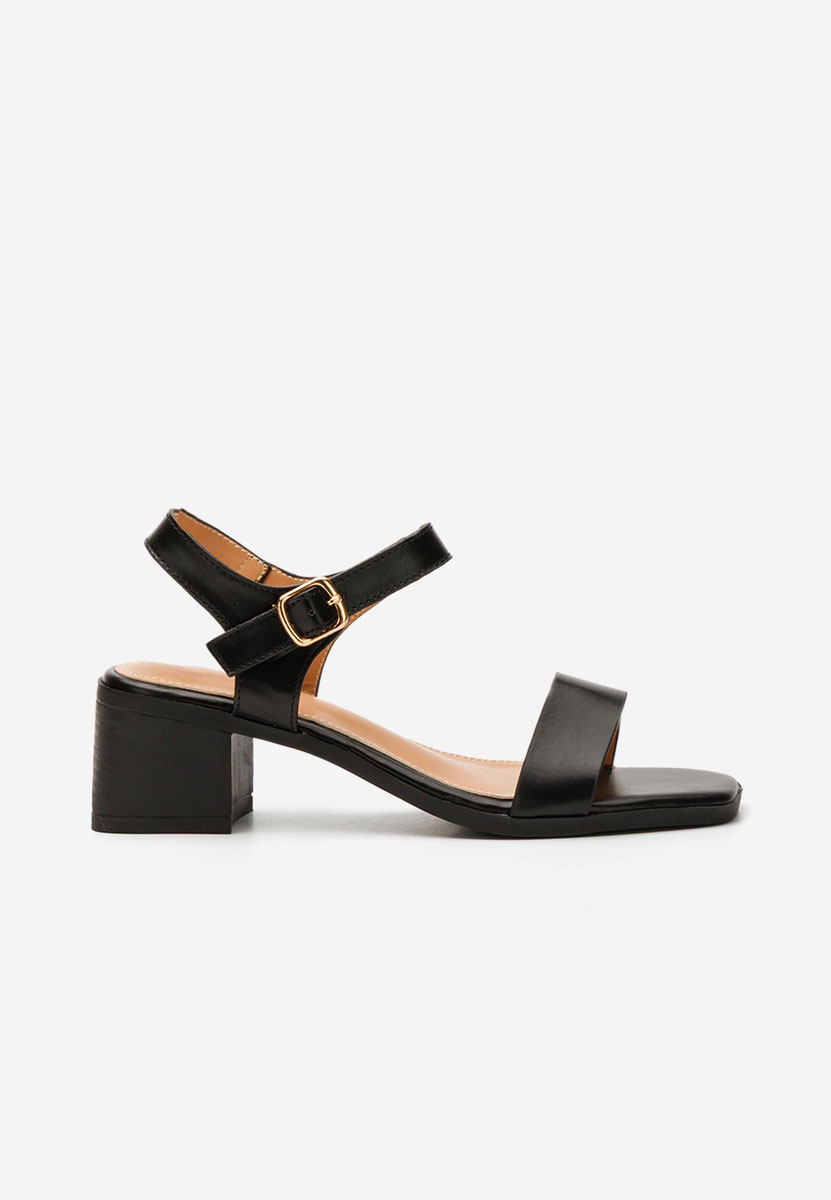 Sandale cu toc gros Brianne negre