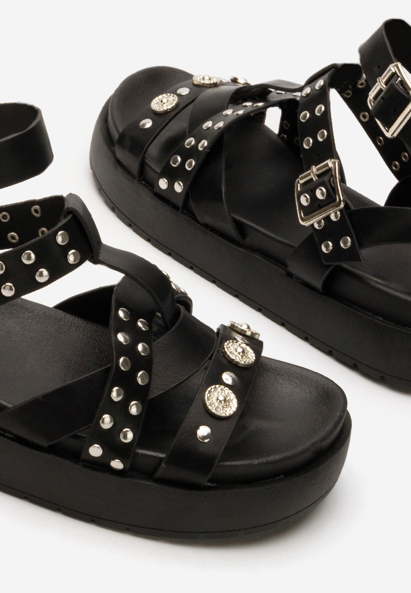 Sandale dama fara toc Cornelya negre