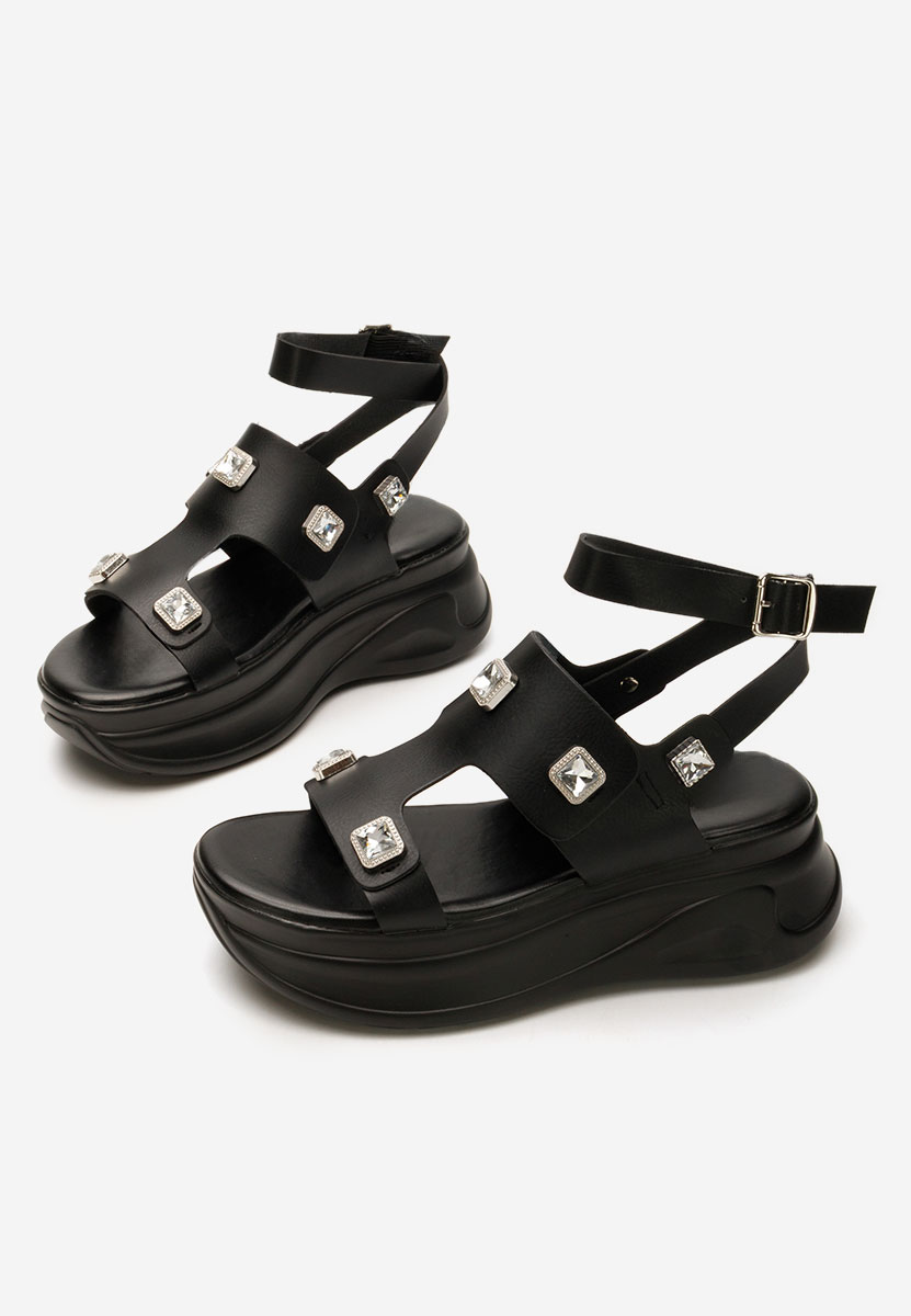 Sandale cu platforma Junny negre