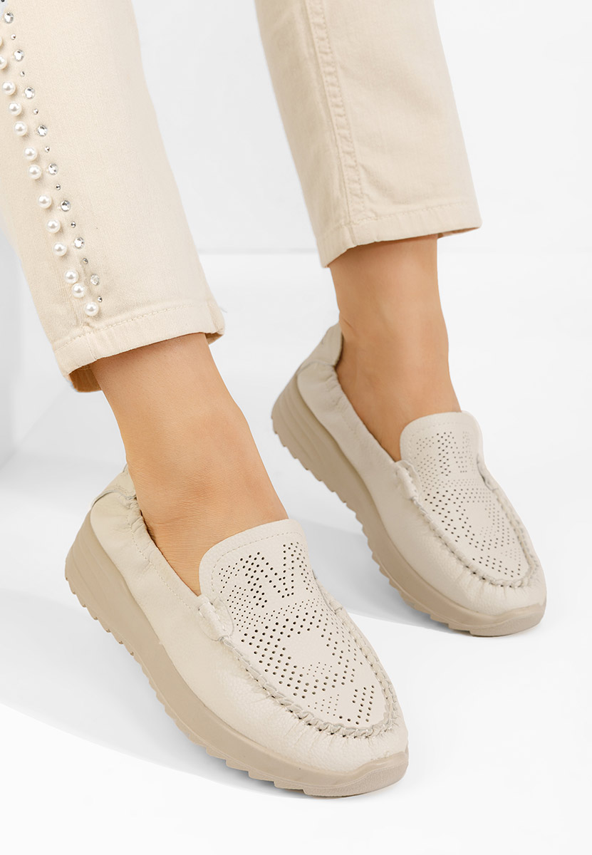 Mocasini dama Suzy bej