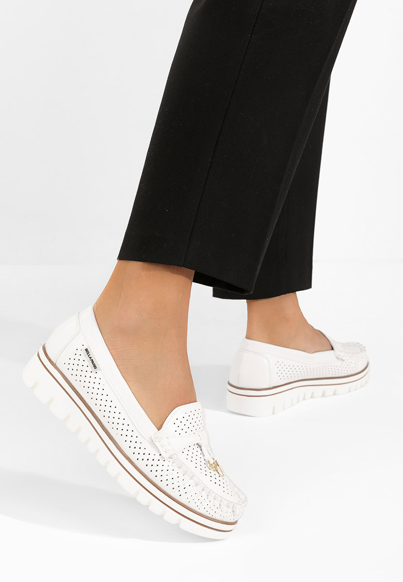 Mocasini dama Conchita albi