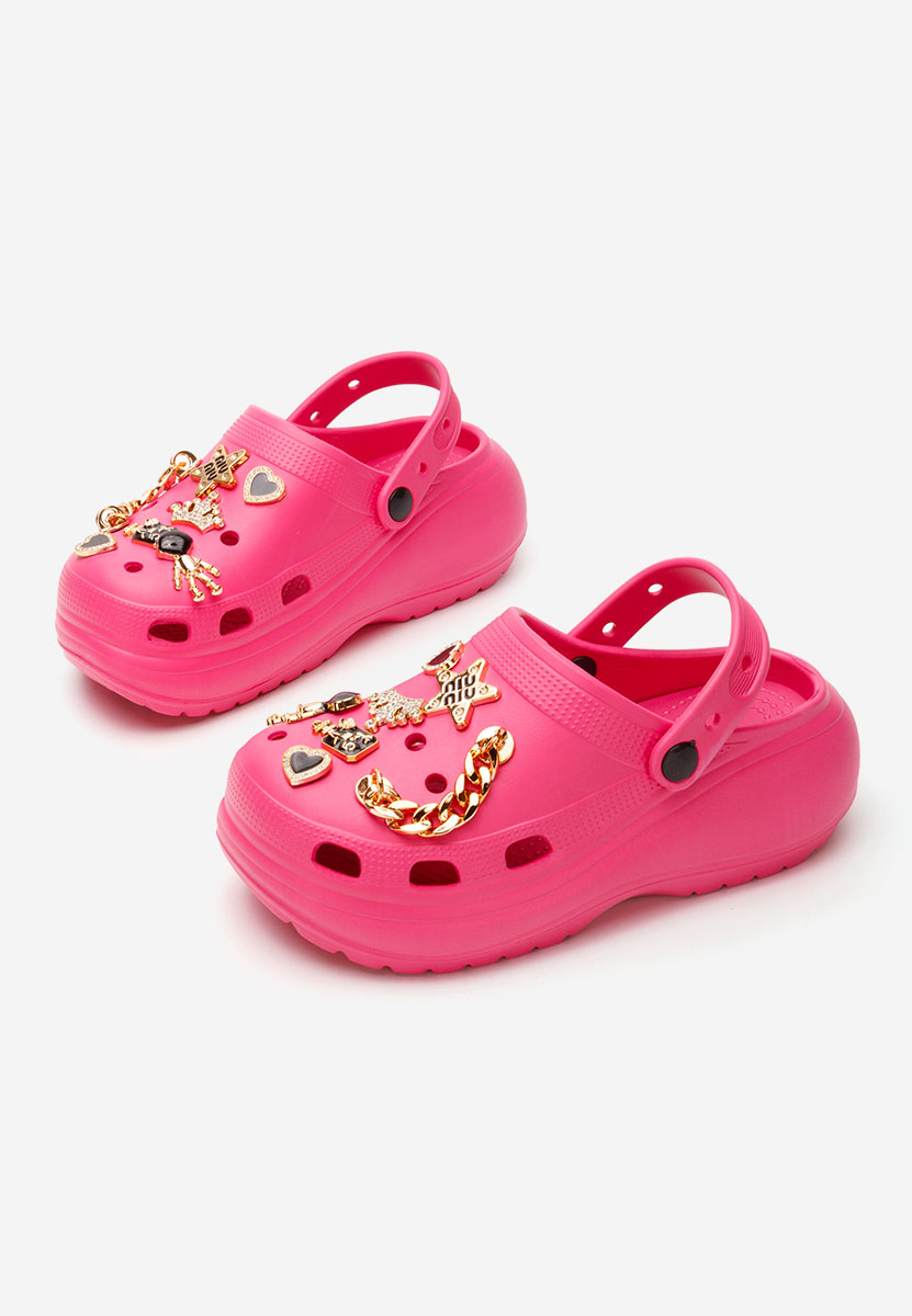 Saboti dama cu platforma Jennifer fuchsia