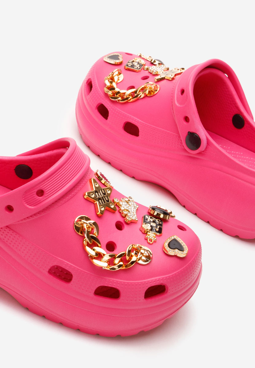 Saboti dama cu platforma Jennifer fuchsia