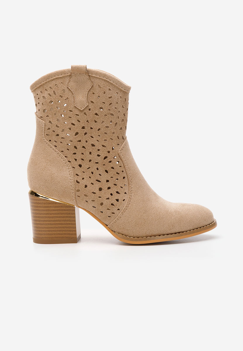 Botine cu toc gros Latonya kaki