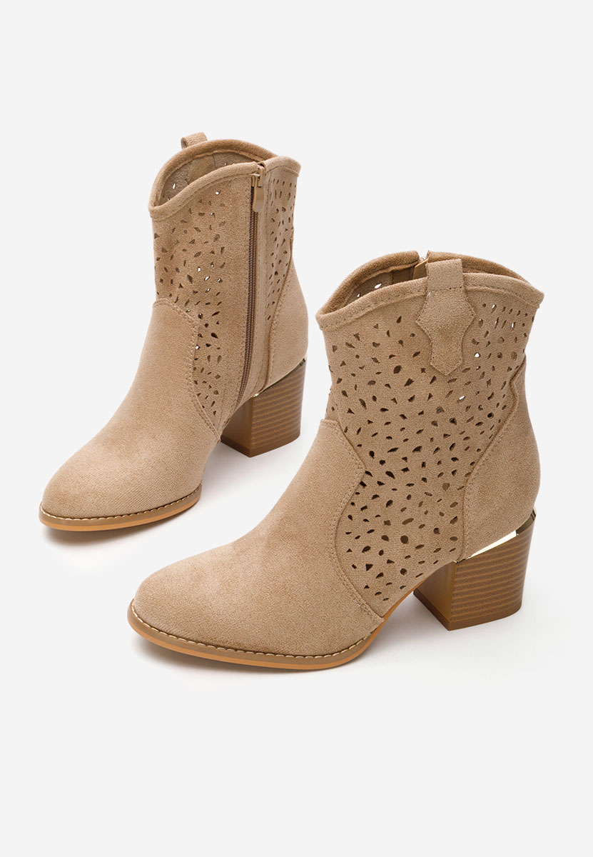 Botine cu toc gros Latonya kaki