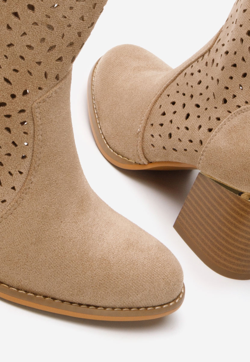 Botine cu toc gros Latonya kaki