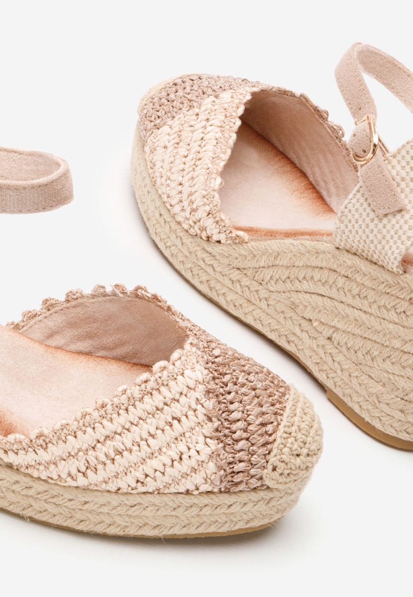 Sandale cu platforma tip espadrile Dovie kaki