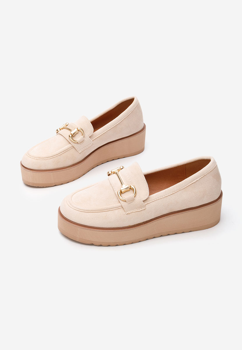 Mocasini cu platforma Leondra V6 bej