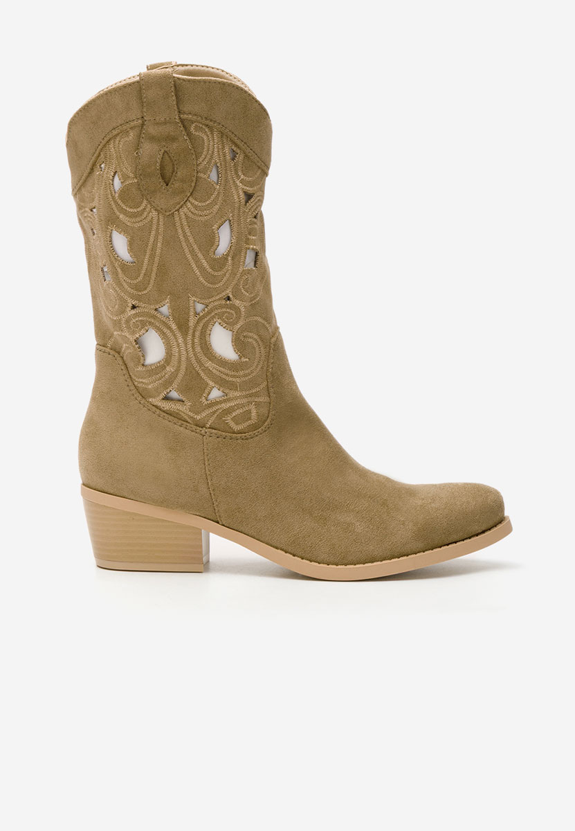 Cizme western dama Lettie kaki
