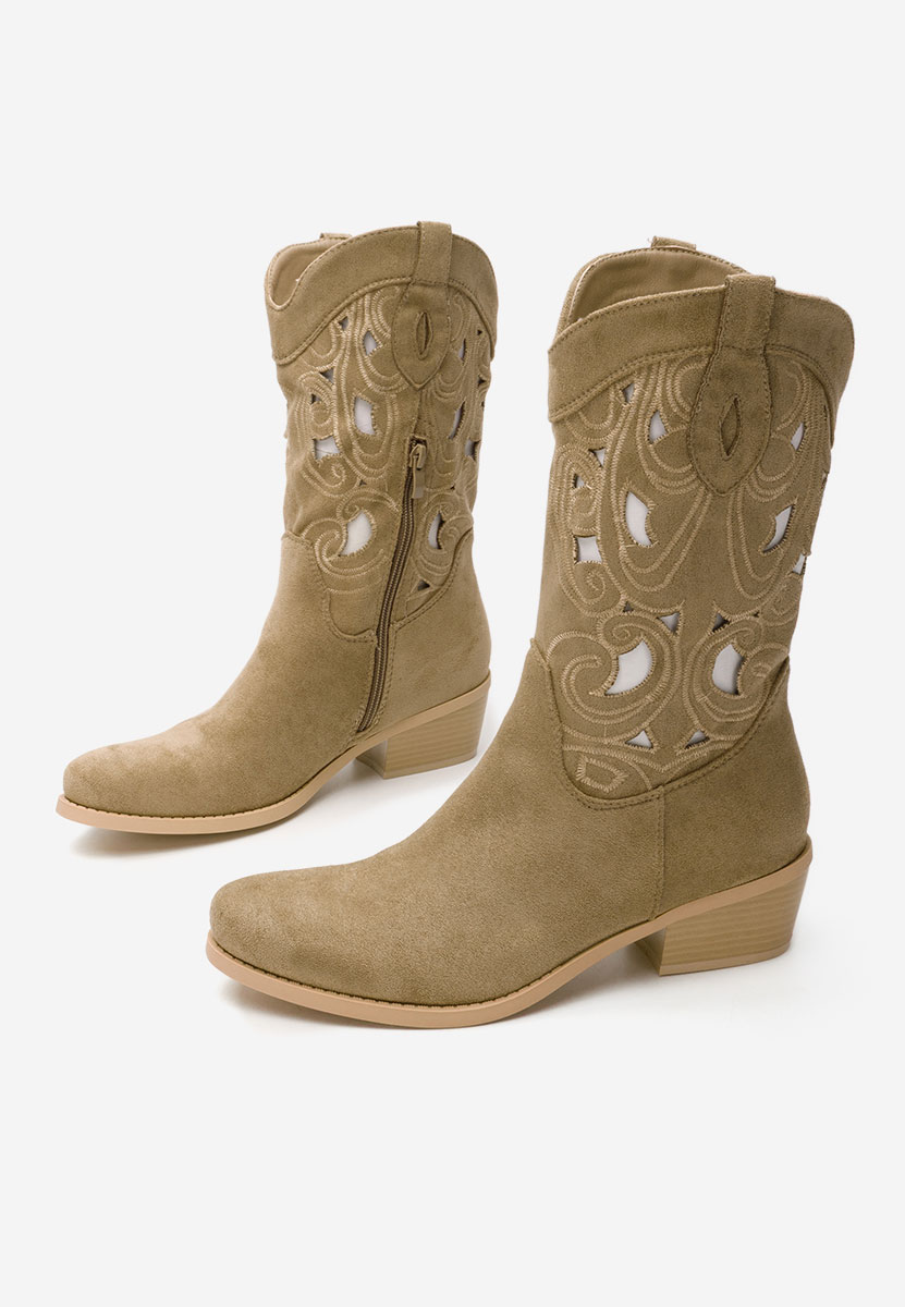 Cizme western dama Lettie kaki