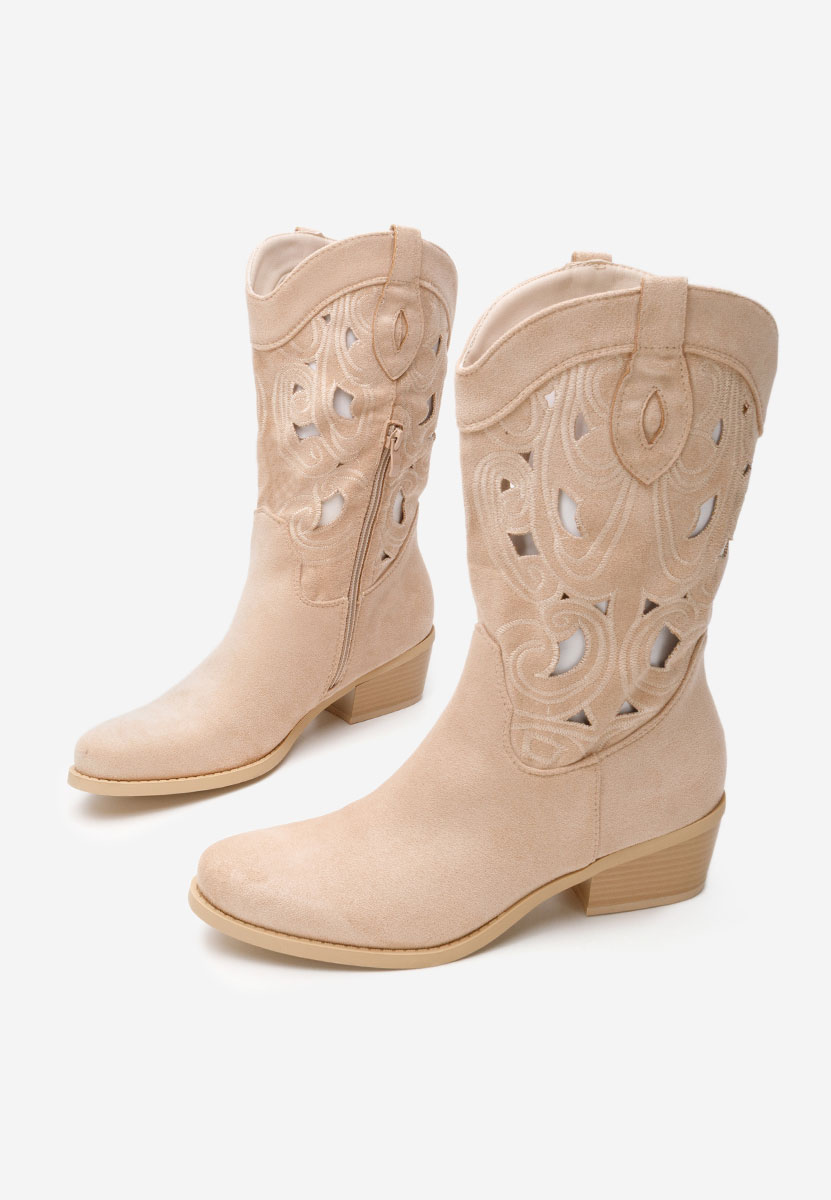 Cizme western dama Lettie bej