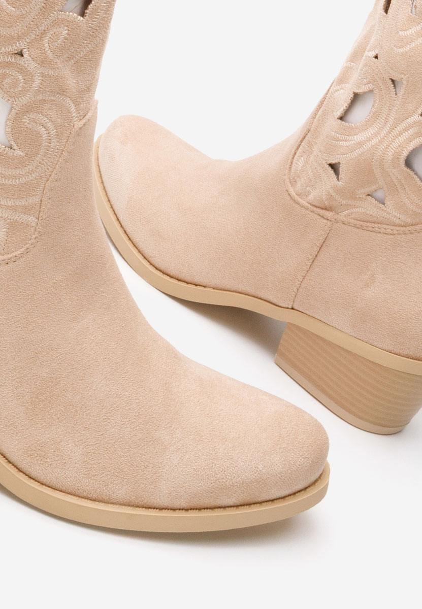 Cizme western dama Lettie bej