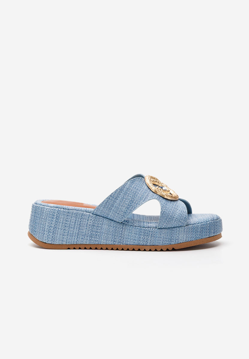 Papuci cu platformă Augustta denim