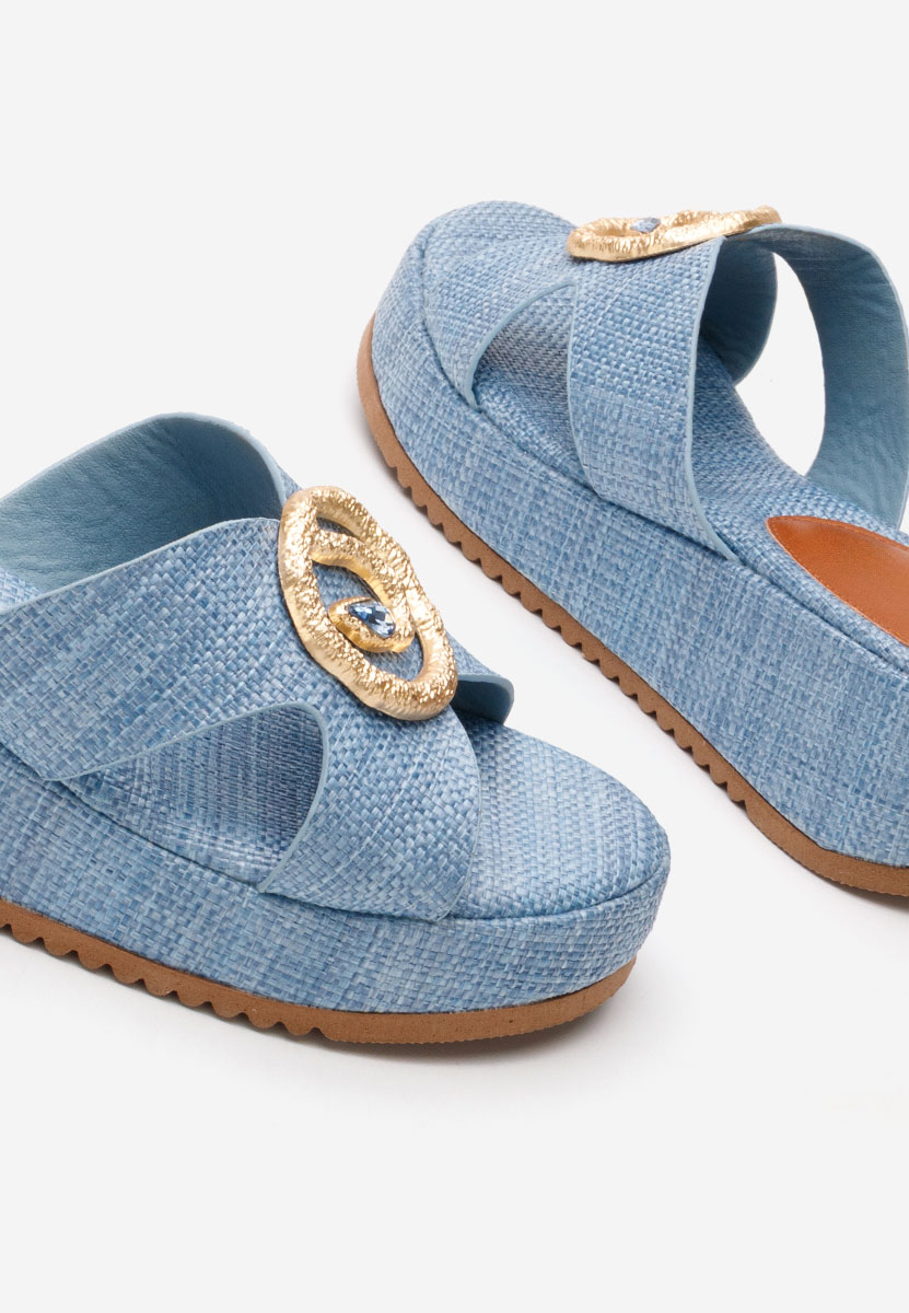 Papuci cu platformă Augustta denim