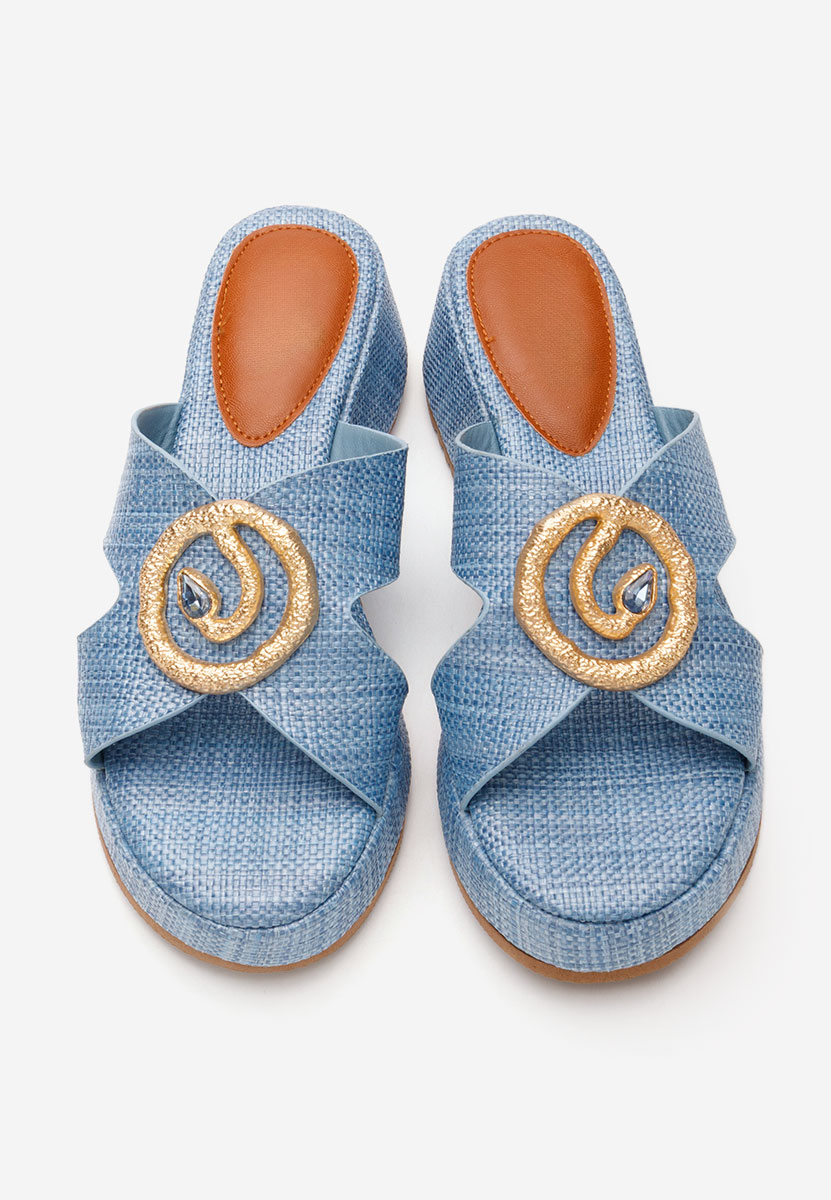 Papuci cu platformă Augustta denim