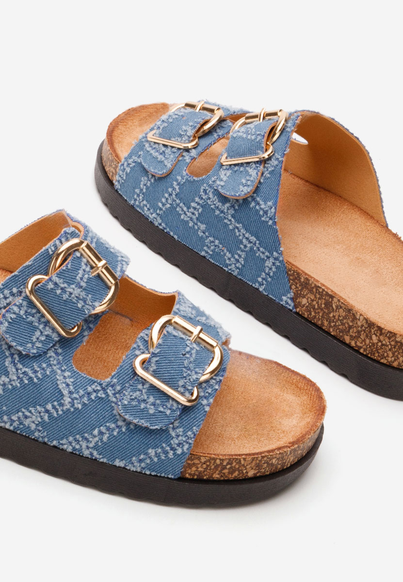 Papuci fara toc Krysta denim