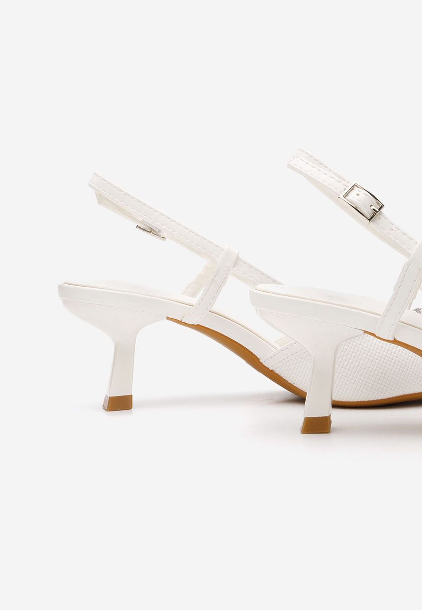 Pantofi slingback Kristenys albi
