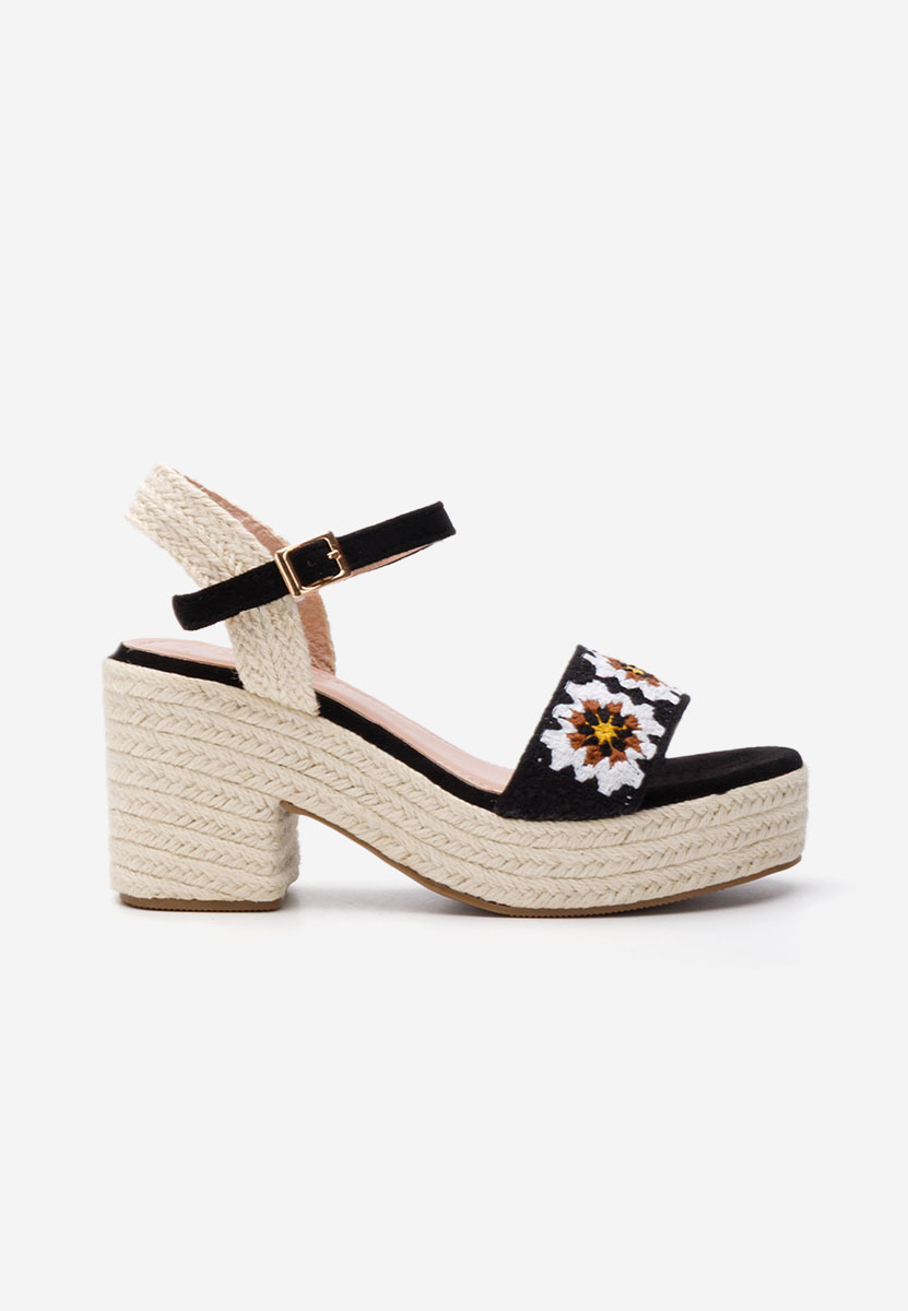Sandale cu toc gros Danilla negre
