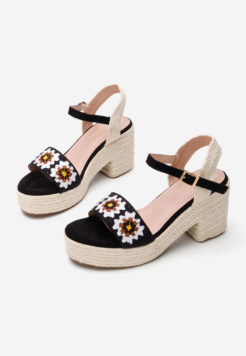 Sandale cu toc gros Danilla negre