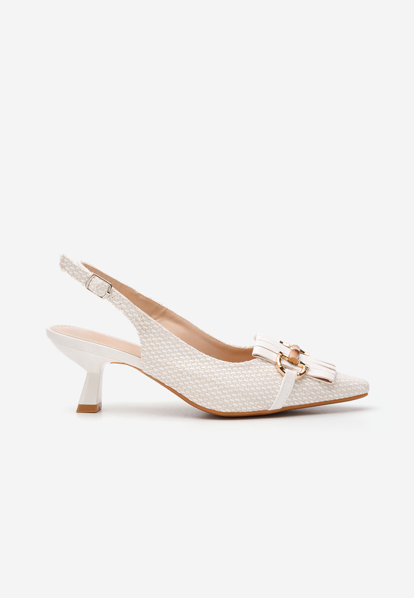 Pantofi slingback Melysha albi