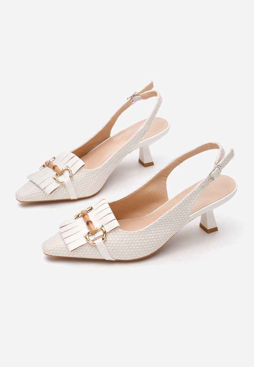 Pantofi slingback Melysha albi