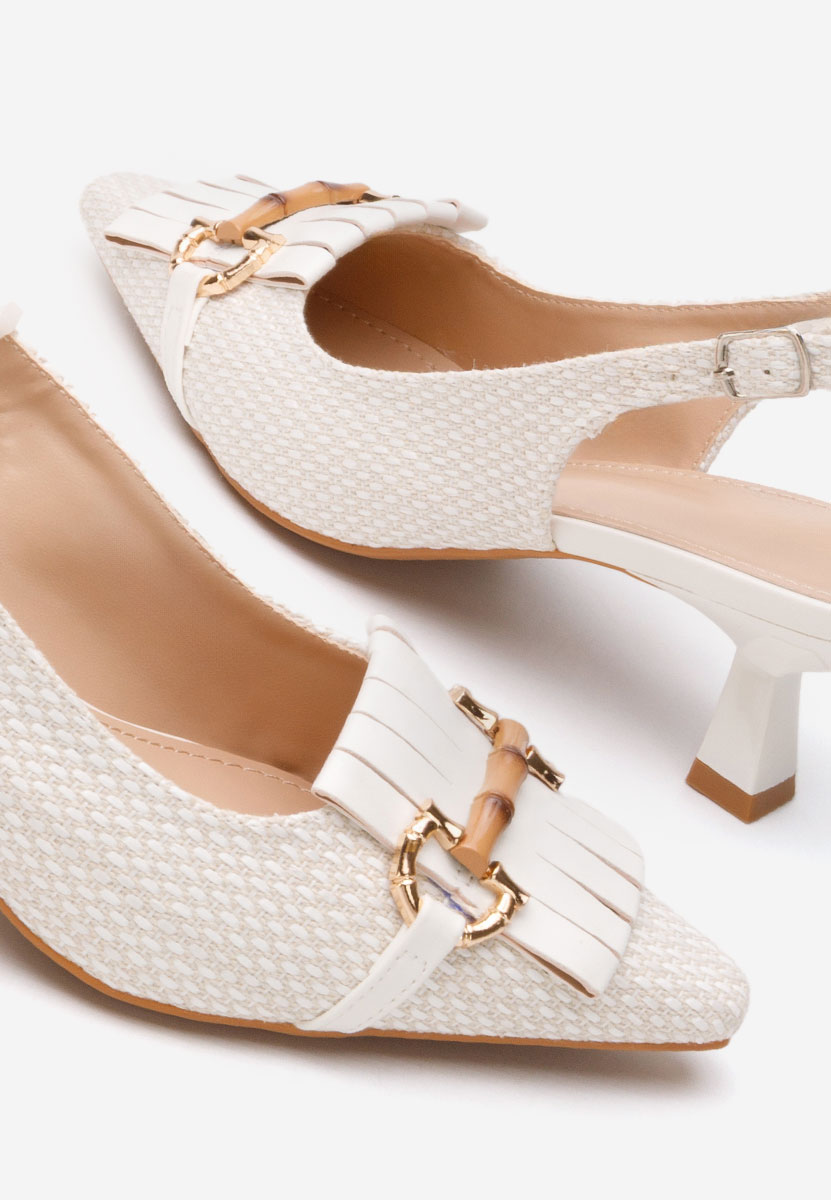 Pantofi slingback Melysha albi