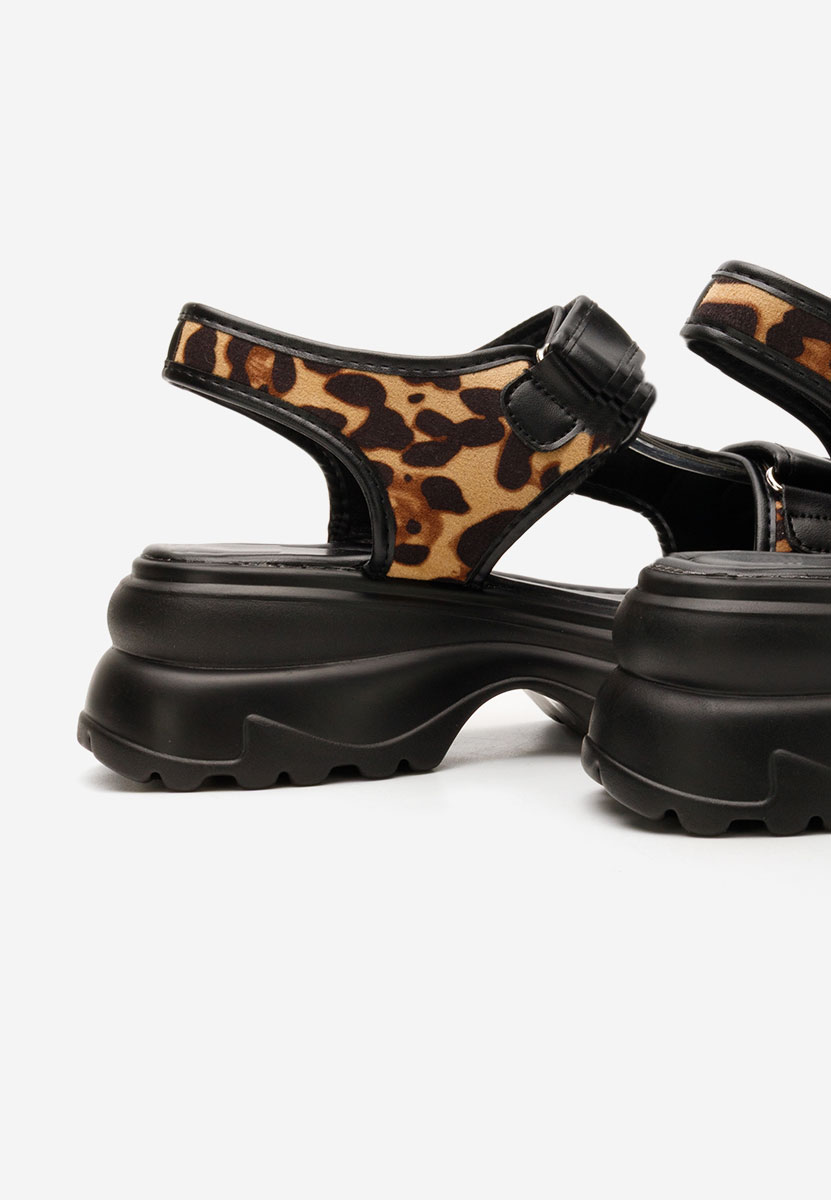 Sandale cu platformă Karolyna leopard