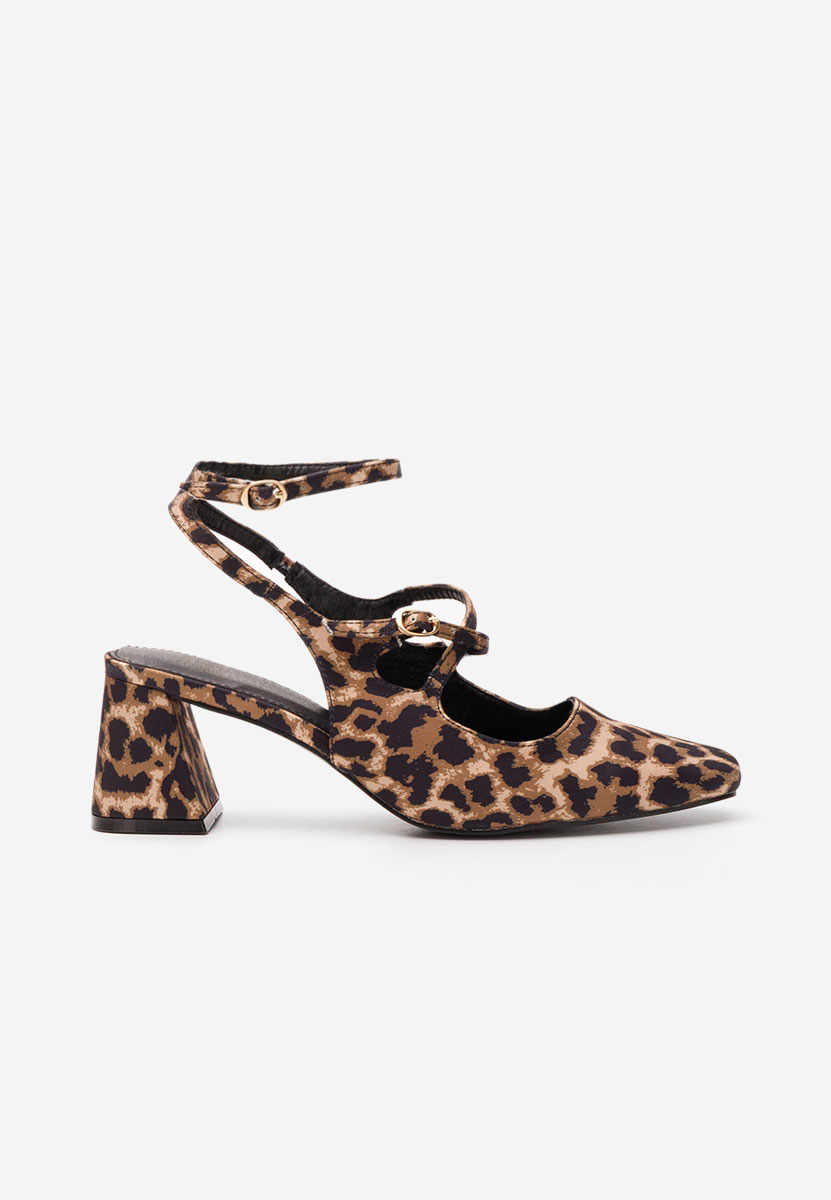 Pantofi cu toc gros Ada leopard