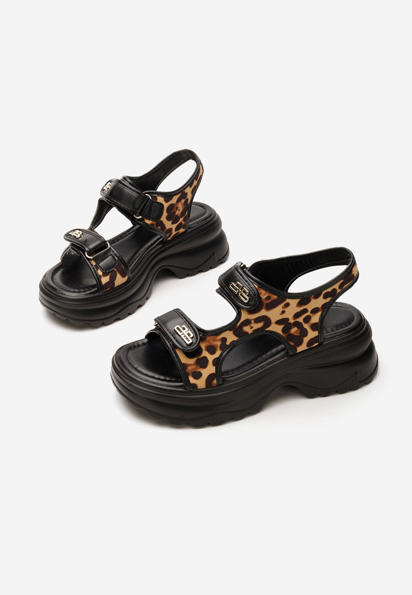 Sandale cu platformă Karolyna leopard