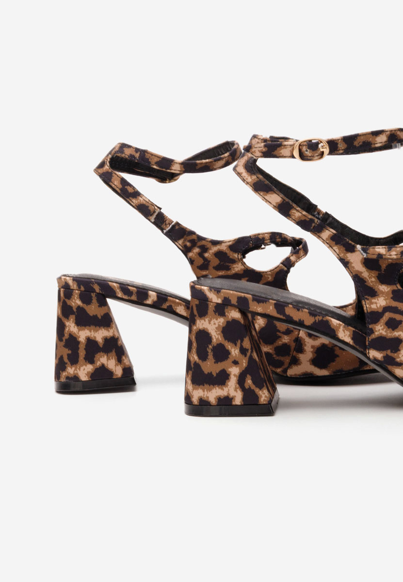 Pantofi cu toc gros Ada leopard