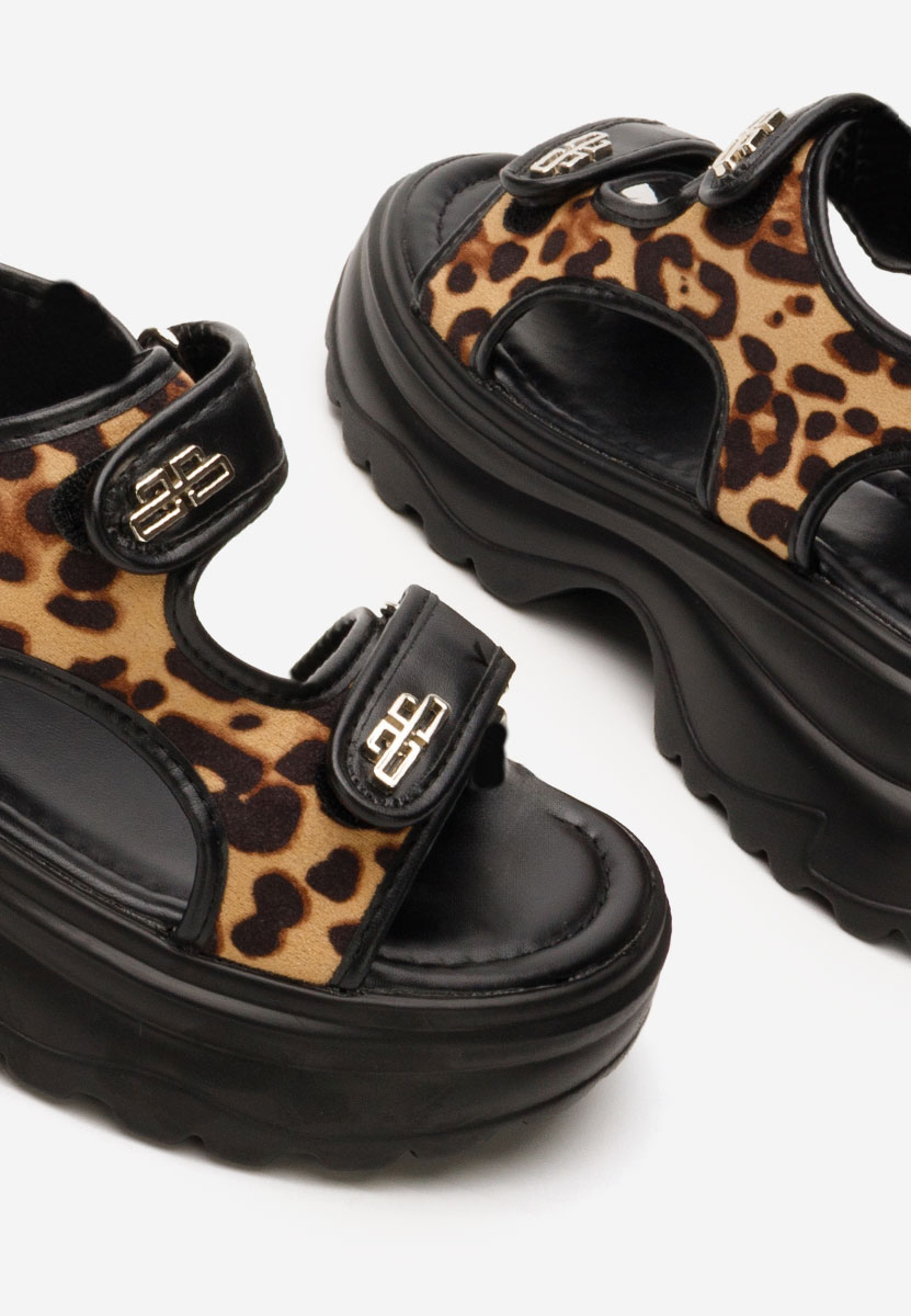 Sandale cu platformă Karolyna leopard